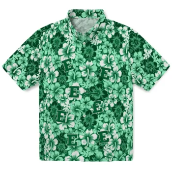 eastern michigan eagles hibiscus blooms green hawaiian shirts best selling