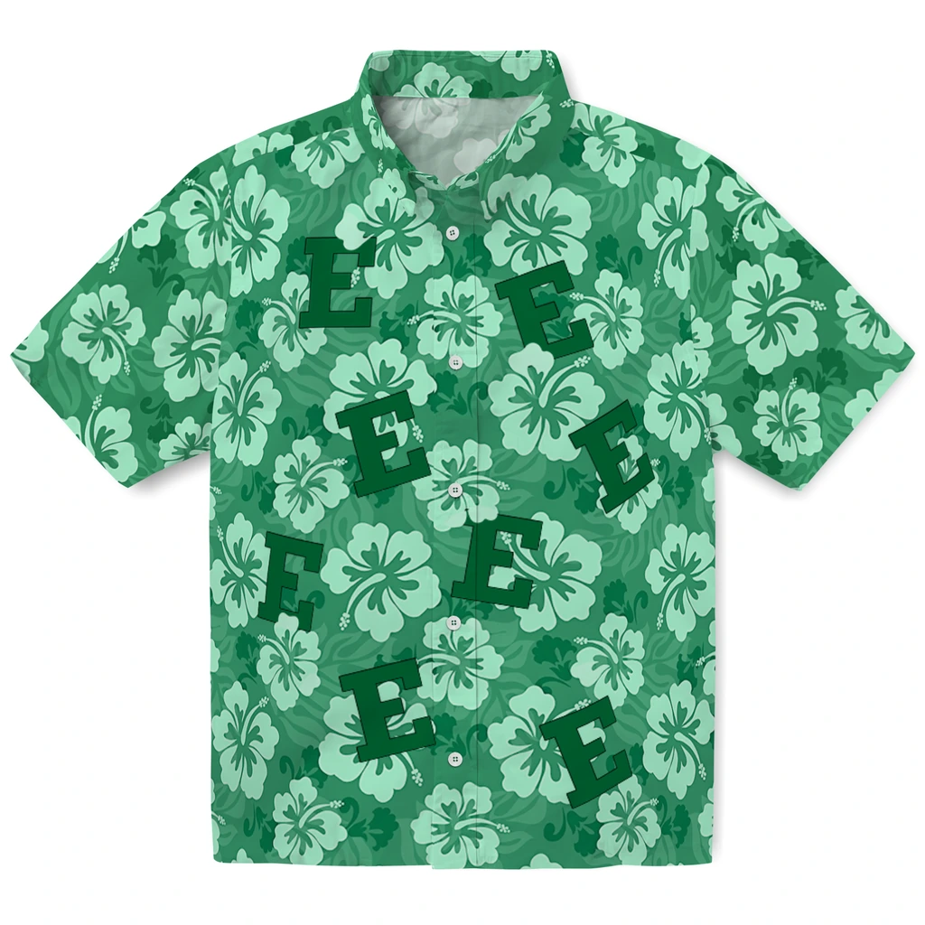 Eastern Michigan Eagles Hawaiian Shirt - Hibiscus Cluster eastern michigan eagles hibiscus cluster green hawaiian shirts best selling