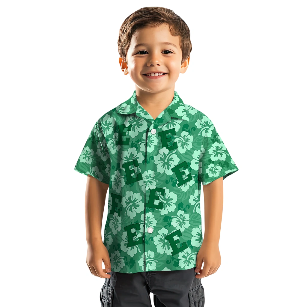 Eastern Michigan Eagles Hawaiian Shirt - Hibiscus Cluster eastern michigan eagles hibiscus cluster green hawaiian shirts top rated