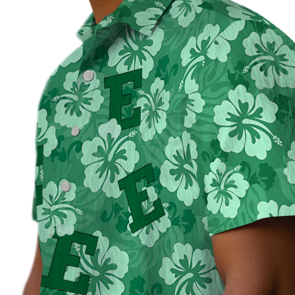 Eastern Michigan Eagles Hawaiian Shirt - Hibiscus Cluster eastern michigan eagles hibiscus cluster green hawaiian shirts trendy
