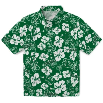 eastern michigan eagles hibiscus bloom green hawaiian shirts best selling