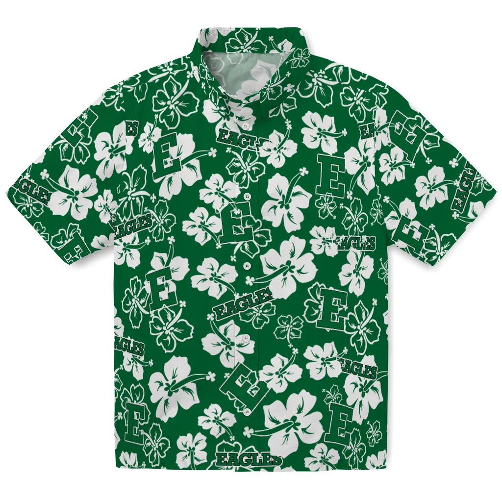 Eastern Michigan Eagles Hawaiian Shirt - Hibiscus Flower Design eastern michigan eagles hibiscus bloom green hawaiian shirts best selling