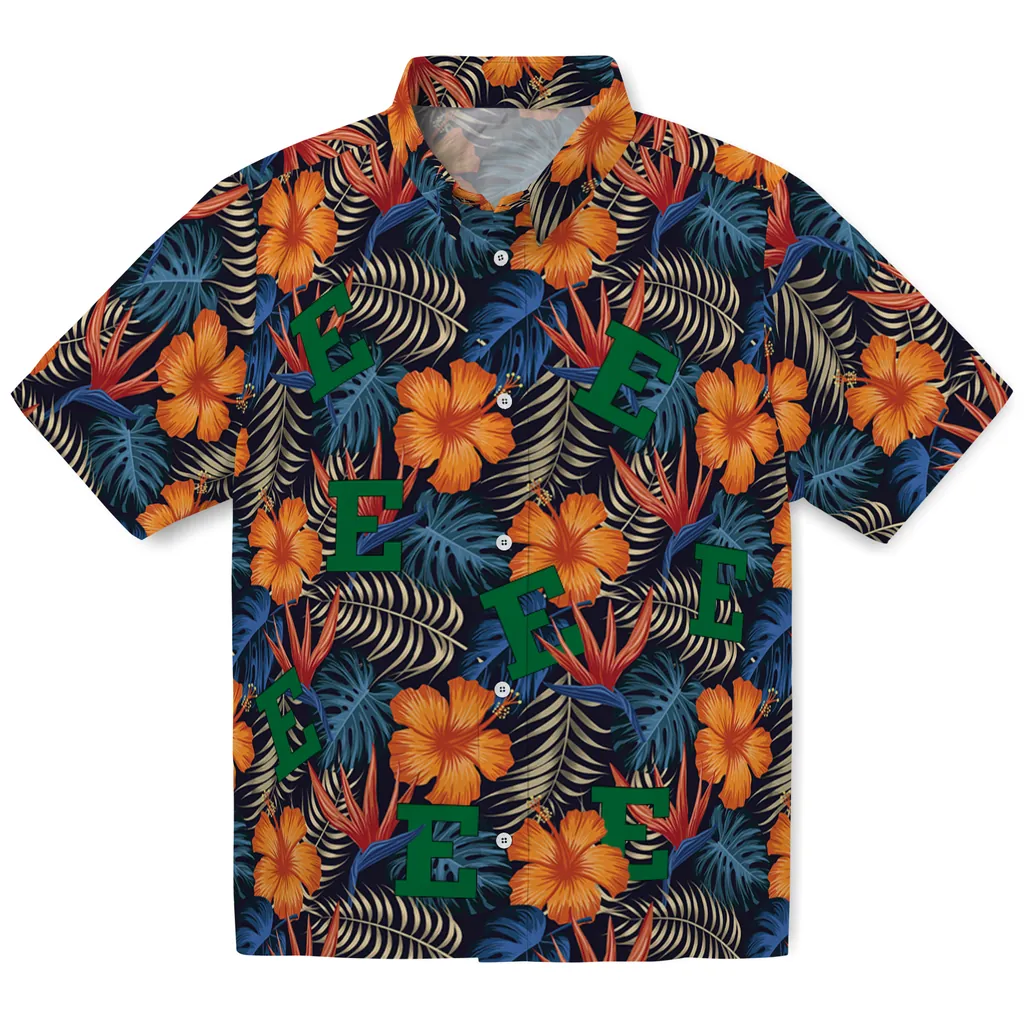 Eastern Michigan Eagles Hawaiian Shirt - Hibiscus Foliage eastern michigan eagles hibiscus foliage hawaiian shirts best selling