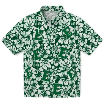eastern michigan eagles hibiscus motif green white hawaiian shirts best selling