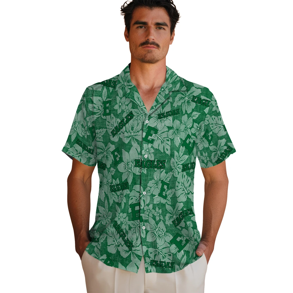 Eastern Michigan Eagles Hawaiian Shirt - Hibiscus Oasis eastern michigan eagles hibiscus oasis green hawaiian shirts fashion forward