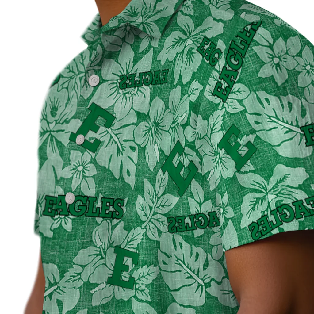 Eastern Michigan Eagles Hawaiian Shirt - Hibiscus Oasis eastern michigan eagles hibiscus oasis green hawaiian shirts trendy