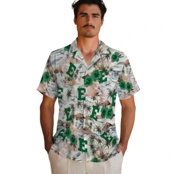 eastern michigan eagles hibiscus seaside white hawaiian shirts fashion forward