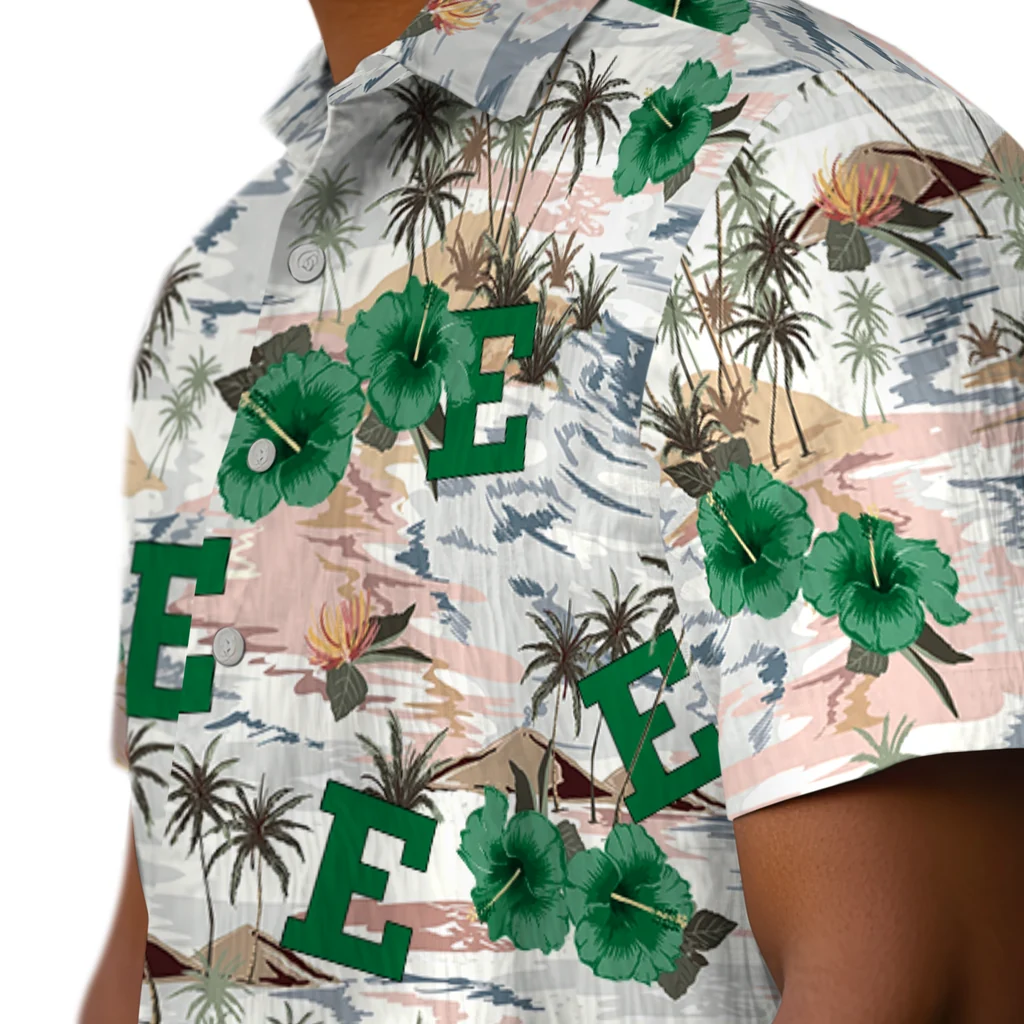Eastern Michigan Eagles Hawaiian Shirt - Hibiscus Seaside eastern michigan eagles hibiscus seaside white hawaiian shirts trendy