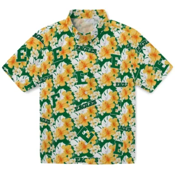 eastern michigan eagles hibiscus tropics green yellow hawaiian shirts best selling