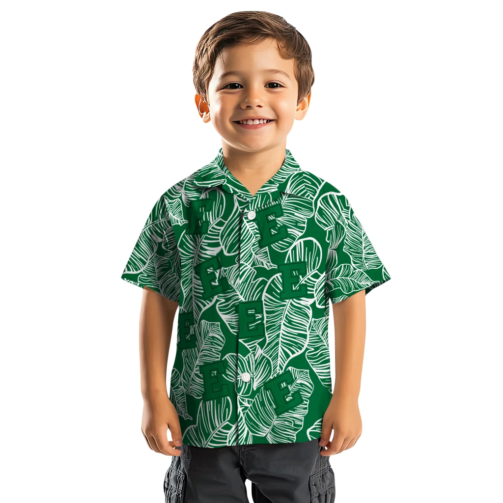 Eastern Michigan Eagles Hawaiian Shirt - Leaf Outline eastern michigan eagles leaf outline green hawaiian shirts top rated