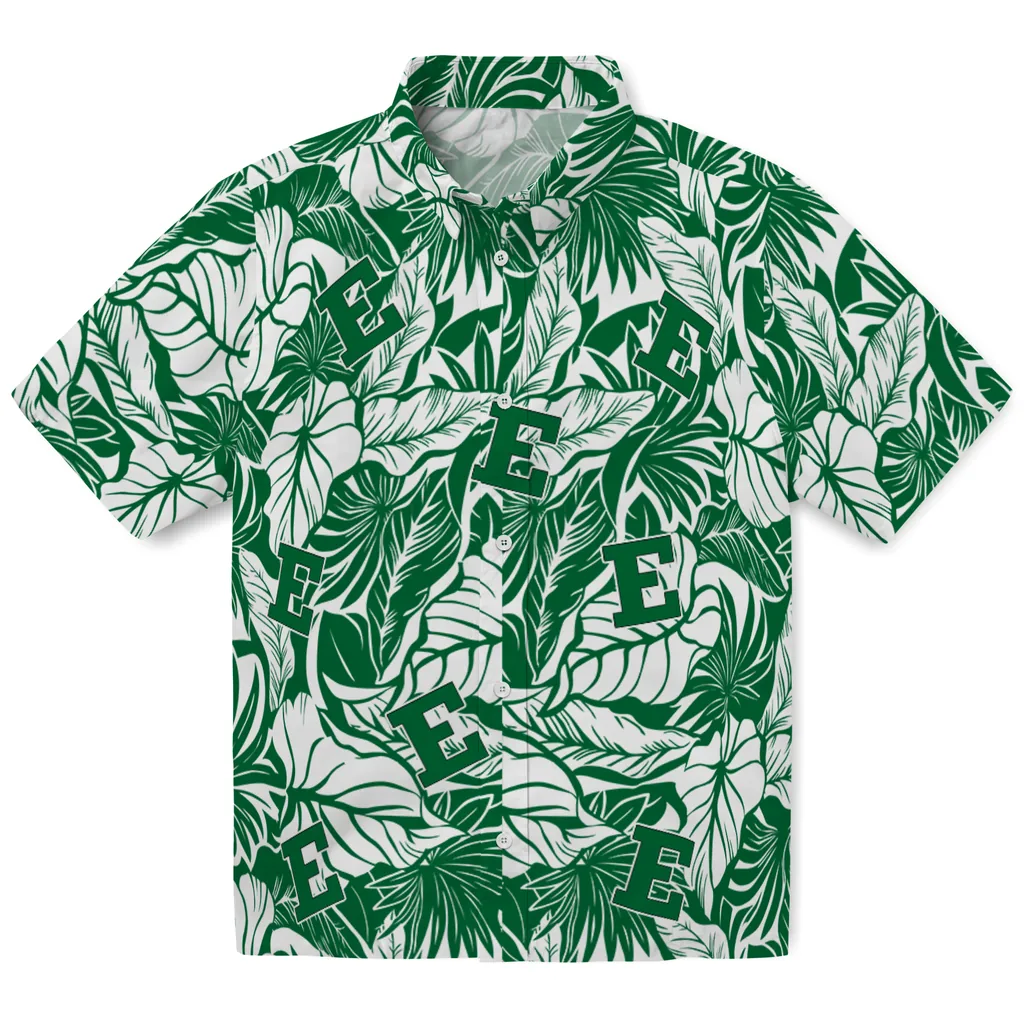 Eastern Michigan Eagles Hawaiian Shirt - Monstera Layer eastern michigan eagles monstera layer green hawaiian shirts best selling