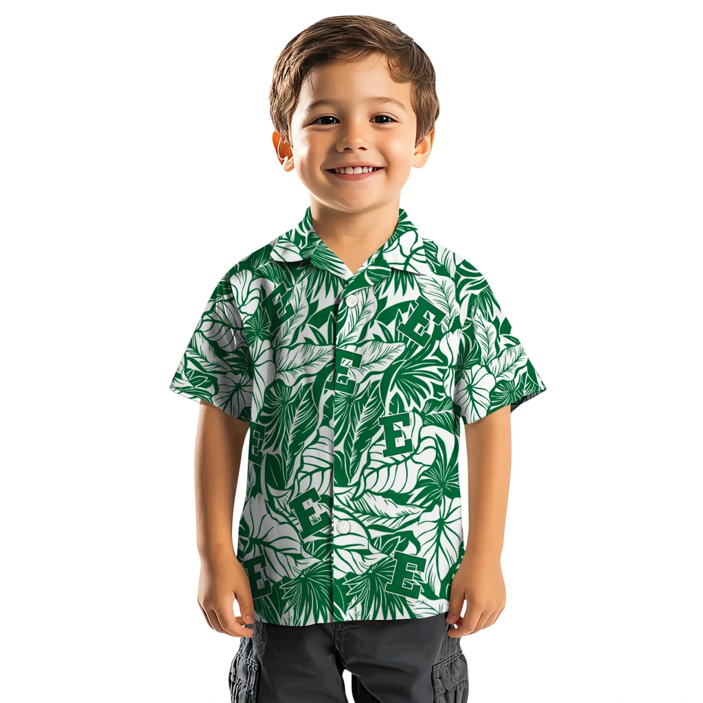 Eastern Michigan Eagles Hawaiian Shirt - Monstera Layer eastern michigan eagles monstera layer green hawaiian shirts top rated