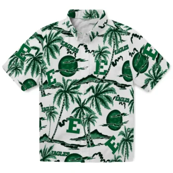 eastern michigan eagles palm sunset hawaiian shirts best selling