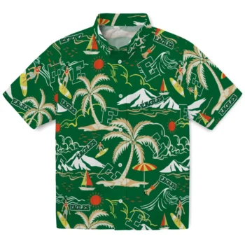 eastern michigan eagles palm tree island green hawaiian shirts best selling