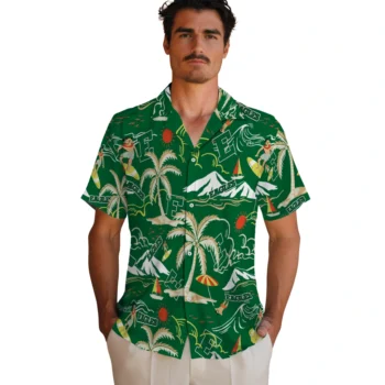 eastern michigan eagles palm tree island green hawaiian shirts fashion forward