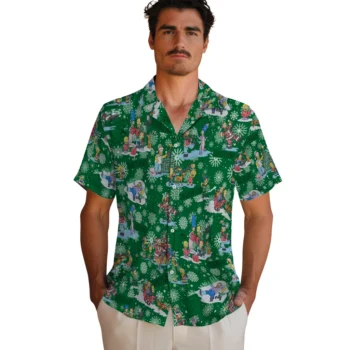 eastern michigan eagles simpsons christmas green hawaiian shirts fashion forward