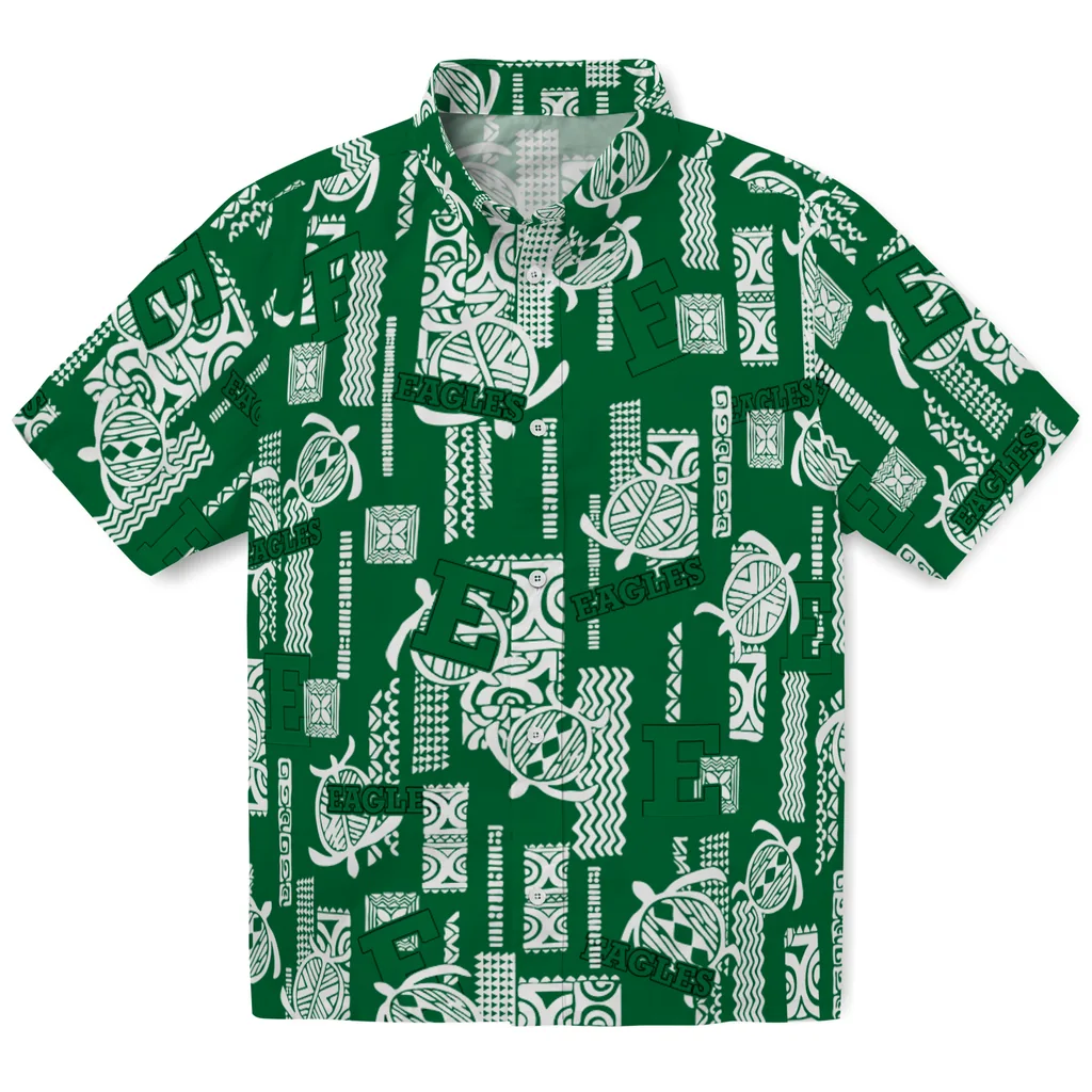 Eastern Michigan Eagles Hawaiian Shirt - Turtle Lines eastern michigan eagles turtle lines green hawaiian shirts best selling