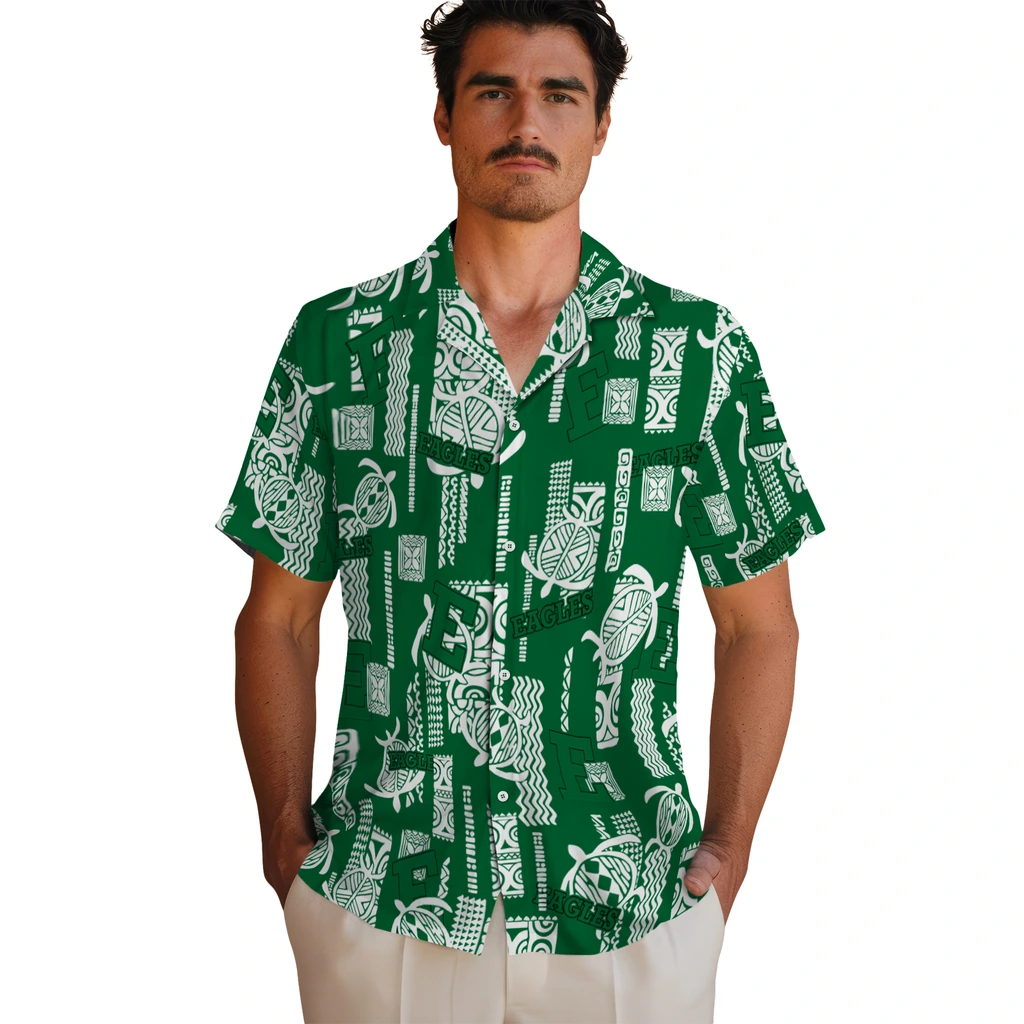 Eastern Michigan Eagles Hawaiian Shirt - Turtle Lines eastern michigan eagles turtle lines green hawaiian shirts fashion forward