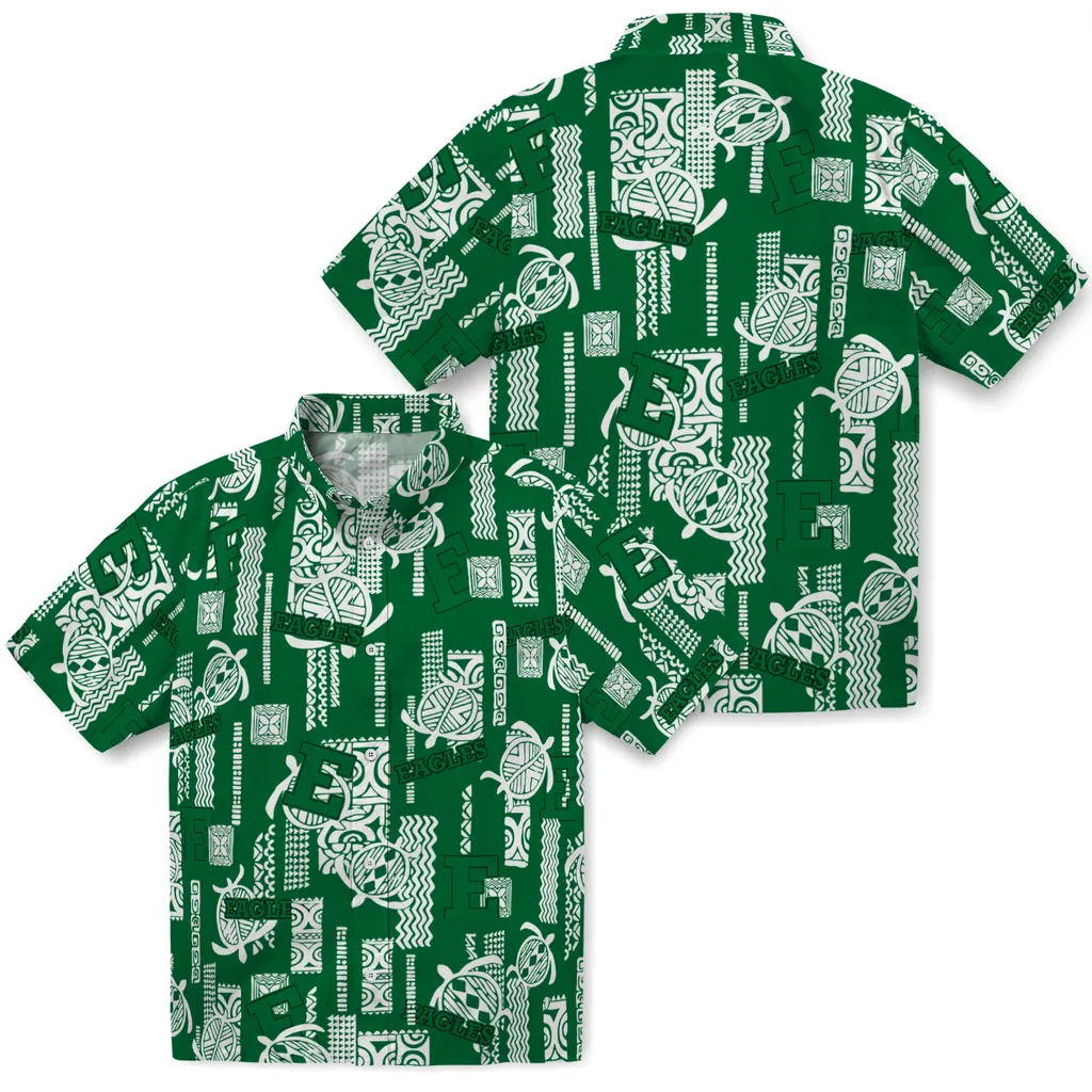 Eastern Michigan Eagles Hawaiian Shirt - Turtle Lines eastern michigan eagles turtle lines green hawaiian shirts high quality