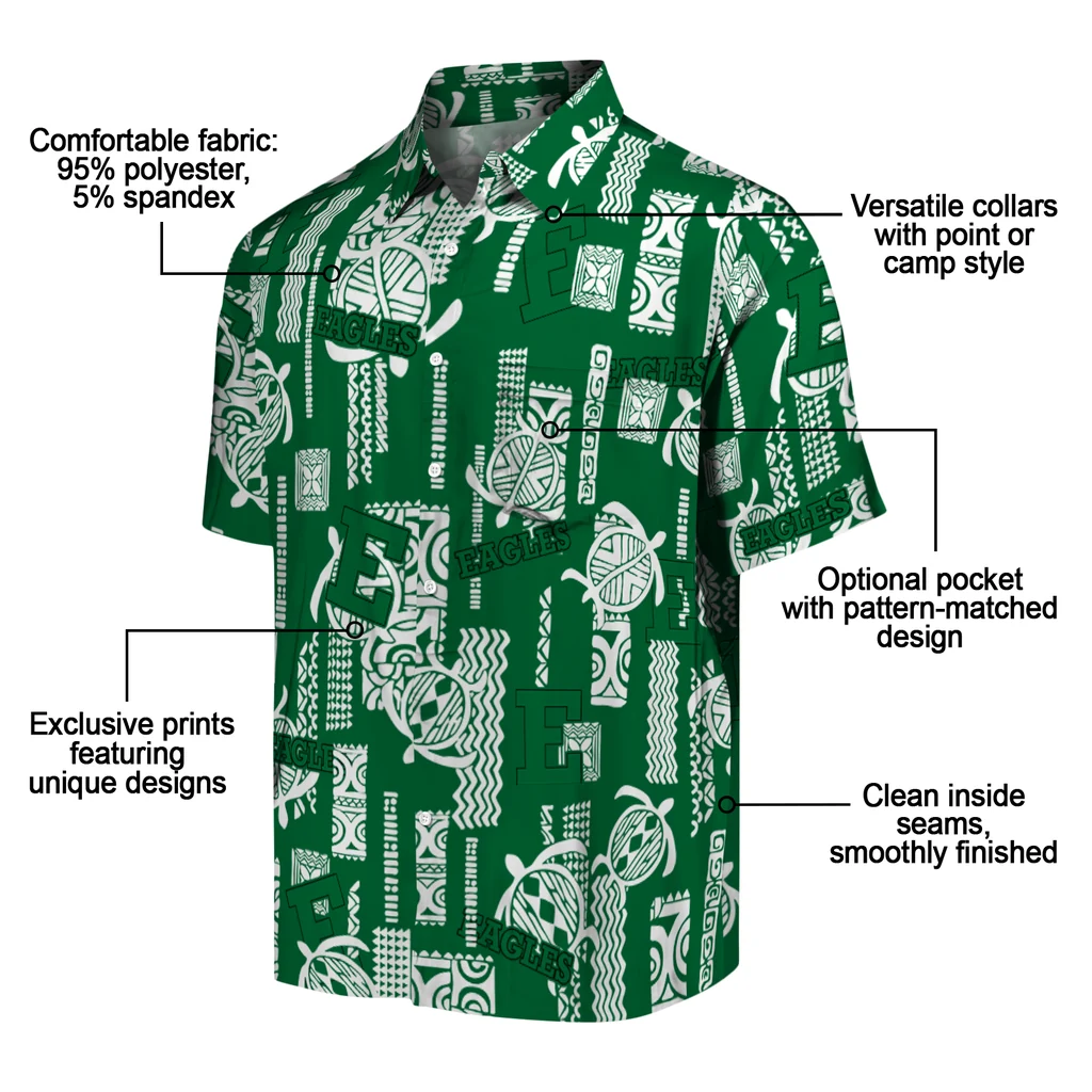 Eastern Michigan Eagles Hawaiian Shirt - Turtle Lines eastern michigan eagles turtle lines green hawaiian shirts new arrival