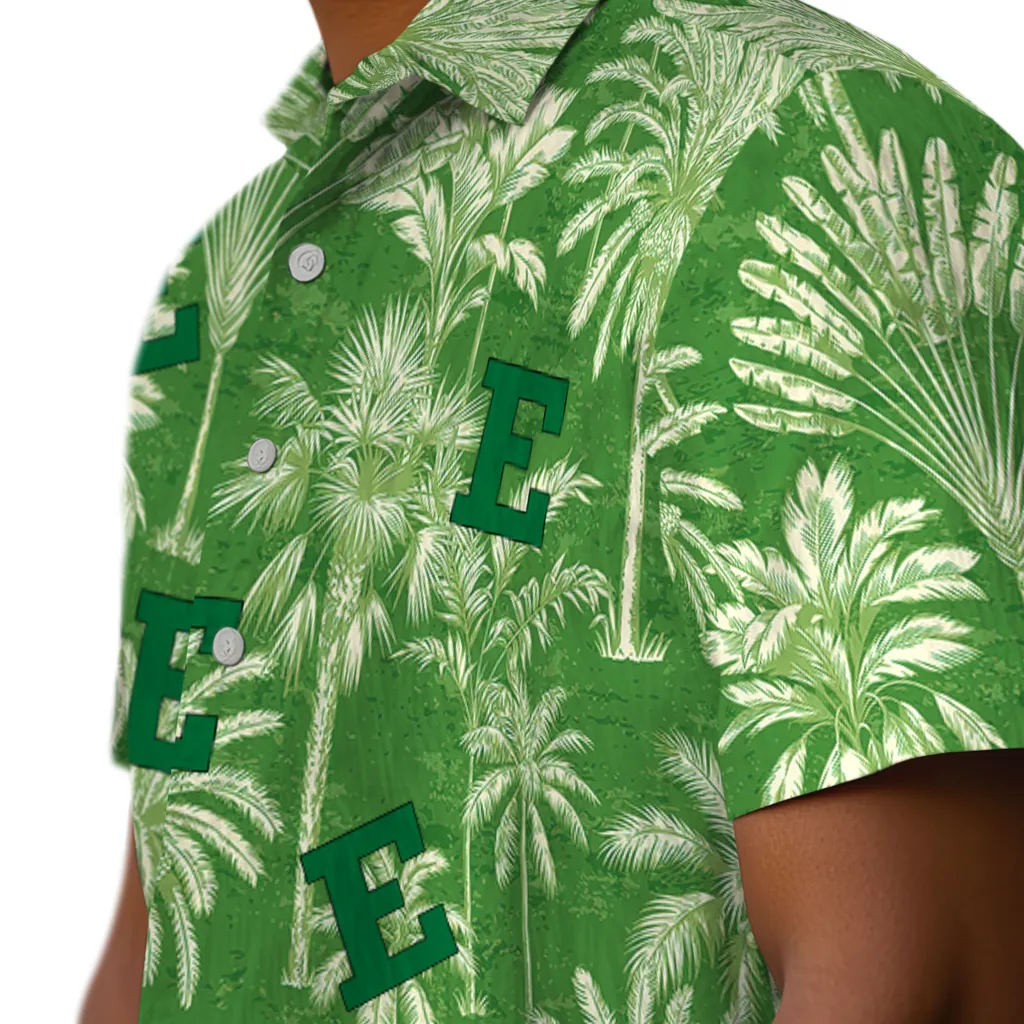 Eastern Michigan Eagles Hawaiian Shirt - Vintage Palm Tree eastern michigan eagles palm shadows green hawaiian shirts trendy