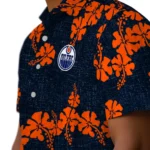 Edmonton Oilers Hawaiian Shirt – 50th State Flower