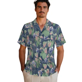 edmonton oilers anthurium overlay blue hawaiian shirts fashion forward
