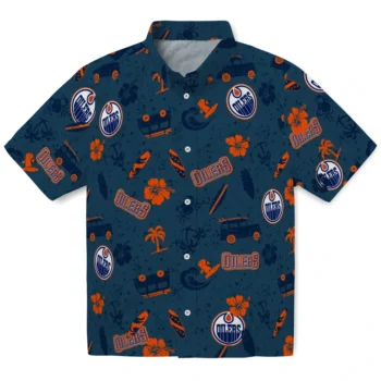 edmonton oilers beach vibe navy hawaiian shirts best selling