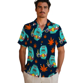edmonton oilers bong smile blue hawaiian shirts fashion forward