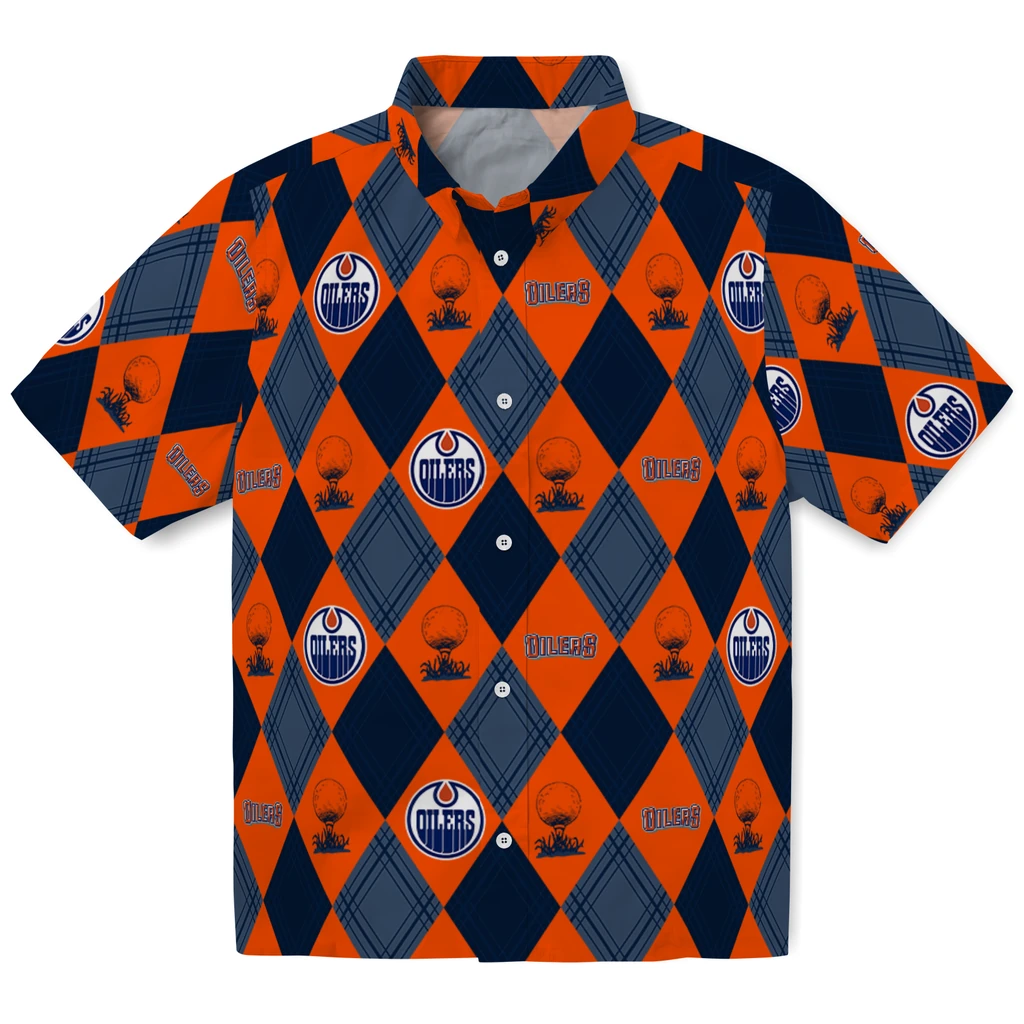 Edmonton Oilers Hawaiian Shirt - Golfing Plaid edmonton oilers balloon plaid blue hawaiian shirts best selling
