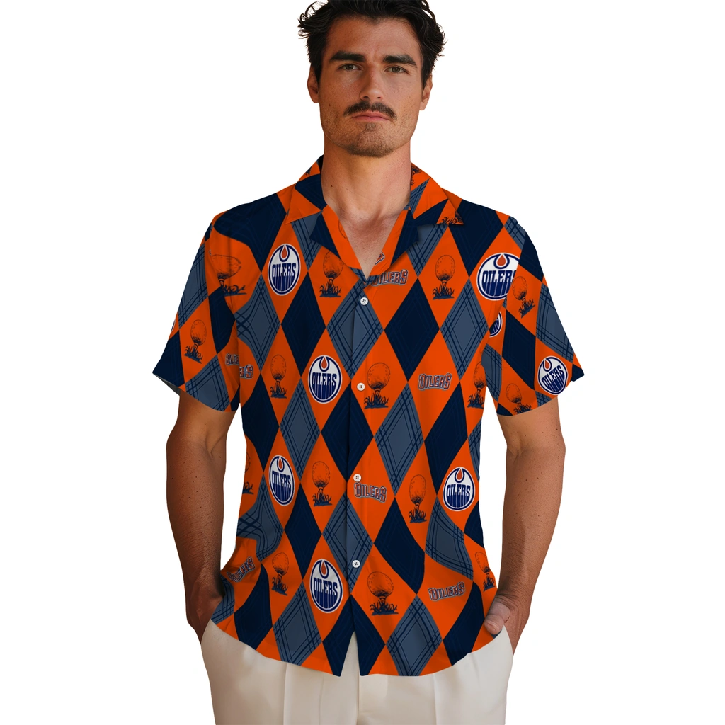 Edmonton Oilers Hawaiian Shirt - Golfing Plaid edmonton oilers balloon plaid blue hawaiian shirts fashion forward