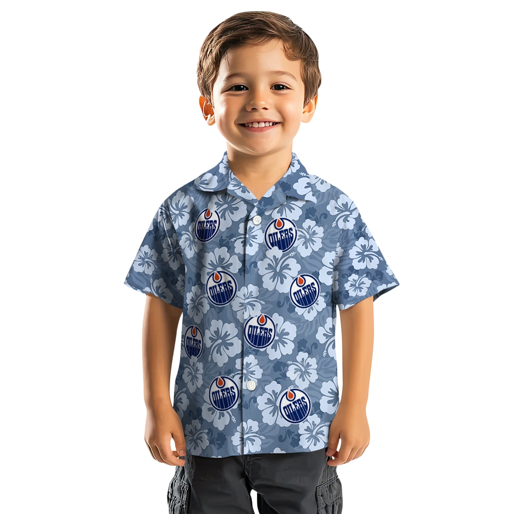 Edmonton Oilers Hawaiian Shirt - Hibiscus Cluster edmonton oilers hibiscus cluster blue hawaiian shirts top rated