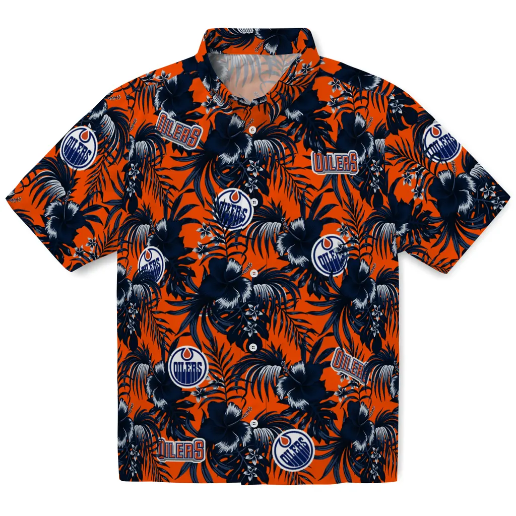 Edmonton Oilers Hawaiian Shirt - Hibiscus Exotic edmonton oilers hibiscus exotic blue hawaiian shirts best selling