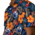 Edmonton Oilers Hawaiian Shirt – Hibiscus Foliage