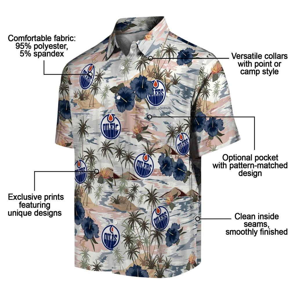 Edmonton Oilers Hawaiian Shirt - Hibiscus Seaside edmonton oilers hibiscus seaside white hawaiian shirts new arrival