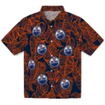 Edmonton Oilers Hawaiian Shirt – Leaf Outline