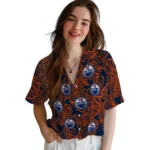 Edmonton Oilers Hawaiian Shirt – Leaf Outline