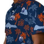 Edmonton Oilers Hawaiian Shirt – Palm And Clouds