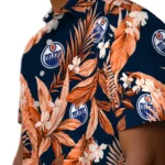 Edmonton Oilers Hawaiian Shirt – Palm Leaves