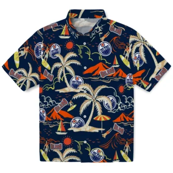 edmonton oilers palm tree island blue hawaiian shirts best selling