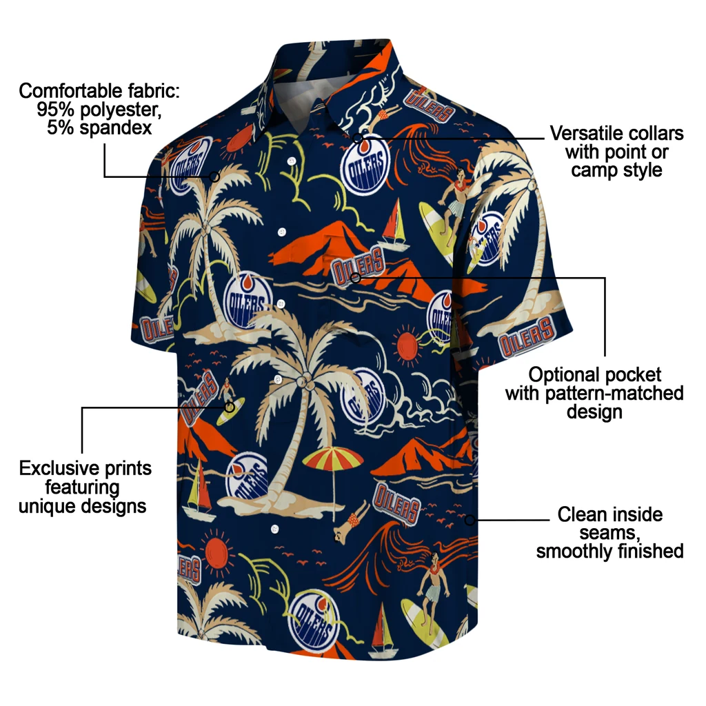 Edmonton Oilers Hawaiian Shirt - Palm Tree Island edmonton oilers palm tree island blue hawaiian shirts new arrival