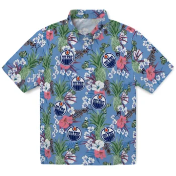 edmonton oilers pineapple bouquet best sky blue hawaiian shirts best selling