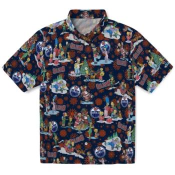 edmonton oilers simpsons christmas blue hawaiian shirts best selling