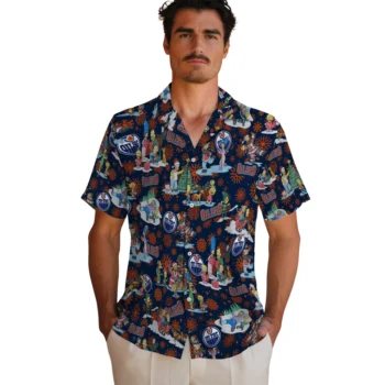 edmonton oilers simpsons christmas blue hawaiian shirts fashion forward