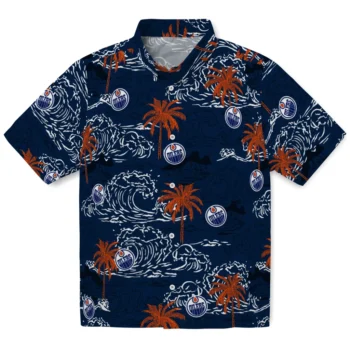 edmonton oilers wave palm blue hawaiian shirts best selling