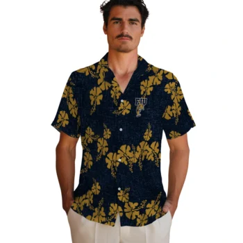 fiu panthers hibiscus petals blue hawaiian shirts fashion forward
