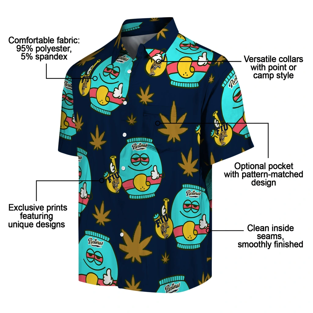 FIU Panthers Hawaiian Shirt - Chill Vibe fiu panthers bong smile blue hawaiian shirts new arrival
