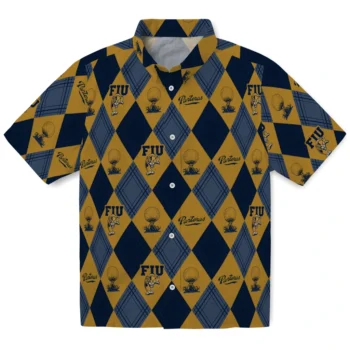 fiu panthers balloon plaid blue hawaiian shirts best selling