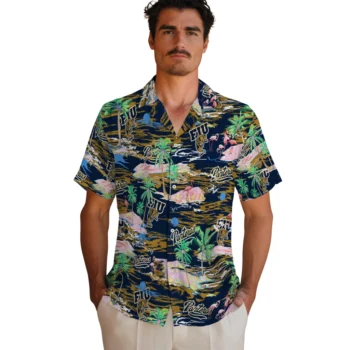 fiu panthers flamingo retreat blue hawaiian shirts fashion forward