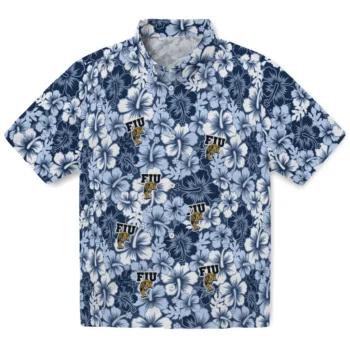 fiu panthers hibiscus blooms blue hawaiian shirts best selling